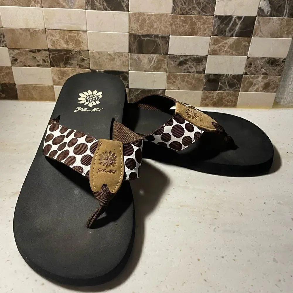 Yellow Box flip Flops